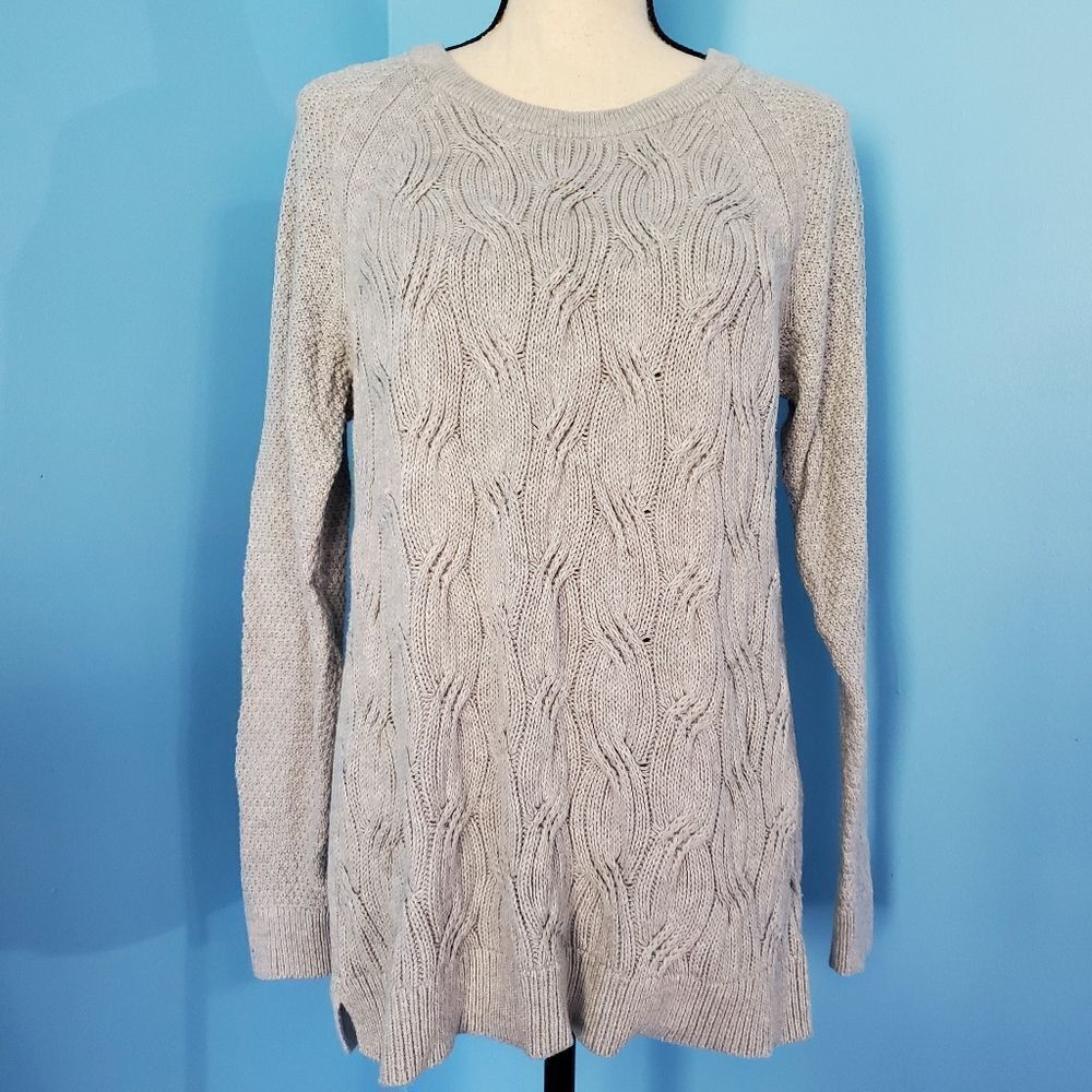 Sonoma Gray Knitted Cable Stitch Sweater
